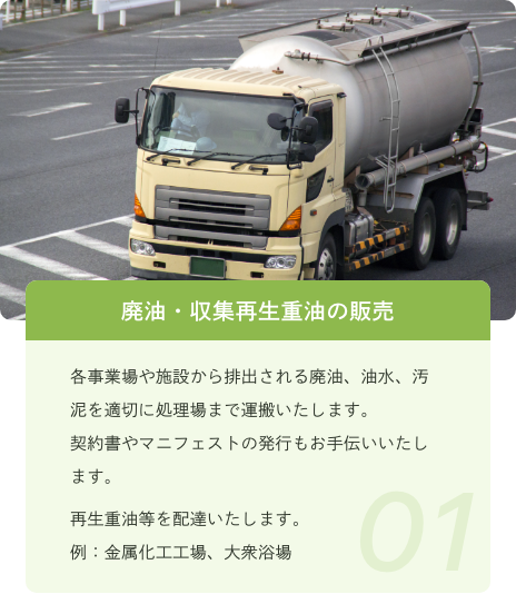 廃油・収集再生重油の販売
